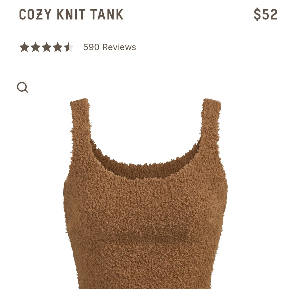 Skims cozy knit tank. Never worn only tried on.